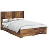 vidaXL Bed Frame with Storage and Headboard Old Wood 120 x 190 cm