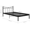 vidaXL Bed Frame without Mattress Black Metal 100x200 cm