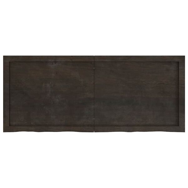 vidaXL Table Top Dark Brown 120x50x(2-4) cm Treated Solid Wood Oak