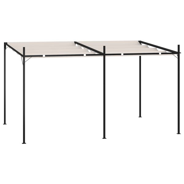 vidaXL Gazebo with Retractable Roof 400x300x233 cm Cream