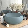 vidaXL Luxury Wash Basin Round Matt Light Blue 40x15 cm Ceramic