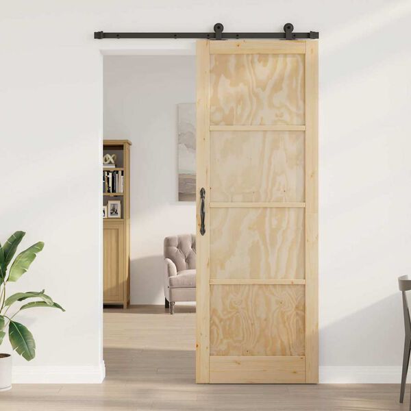 vidaXL Sliding Door ORKDAL Brown 83 x 232 cm Solid Pine Wood