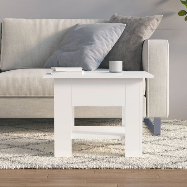 vidaXL Coffee Table High Gloss White 55x55x42 cm Engineered Wood
