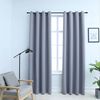 vidaXL Blackout Curtains with Metal Rings 2 pcs Grey 140x175 cm