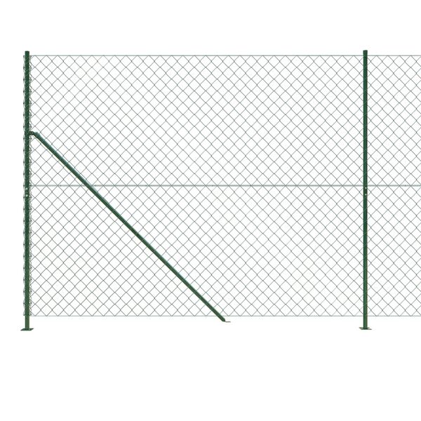 vidaXL Chain Link Fence with Flange Green 1.4x25 m