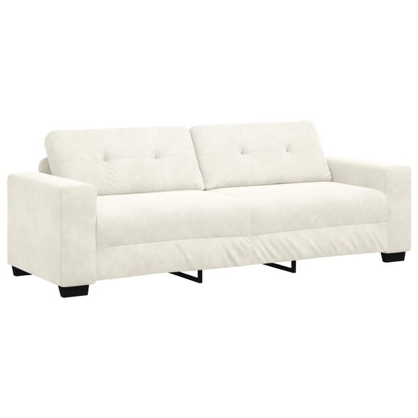 vidaXL Sofa 180cm Cream Poly velvet