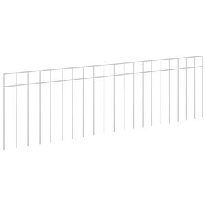 vidaXL Garden Fence Panel 24 pcs 100 x 30 cm Galvanised Steel Silver