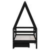 vidaXL Kids Bed Frame with Drawers Black 70x140 cm Solid Wood Pine