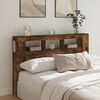 vidaXL LED Headboard Smoked Oak 160x18.5x103.5 cm Engineered Wood