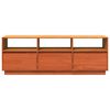 vidaXL TV Cabinet Wax Brown 140x37x50 cm Solid Wood Pine