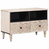 vidaXL TV Cabinet White 70 x 33.5 x 46 cm Solid Mango Wood