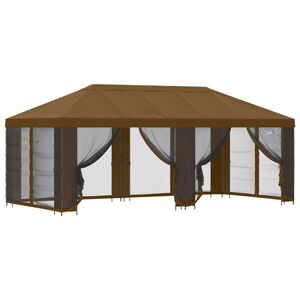 vidaXL Garden Gazebo with Sidewalls 6 x 3 m Taupe Polyester and Steel