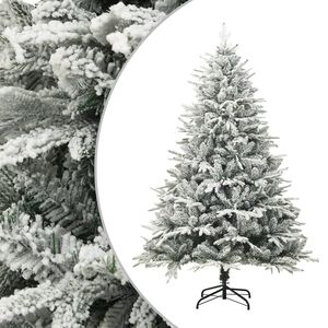 vidaXL Artificial Christmas Tree with Flocked Snow Green 150 cm PVC&PE