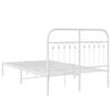 vidaXL Metal Bed Frame without Mattress with Headboard White 120x190cm