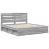 vidaXL Bed Frame Grey Sonoma 200 x 200 cm Solid Pine Wood