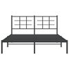vidaXL Metal Bed Frame without Mattress with Headboard Black 160x200cm