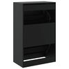 vidaXL Shoe Cabinet Black 60x34x96.5 cm Engineered Wood