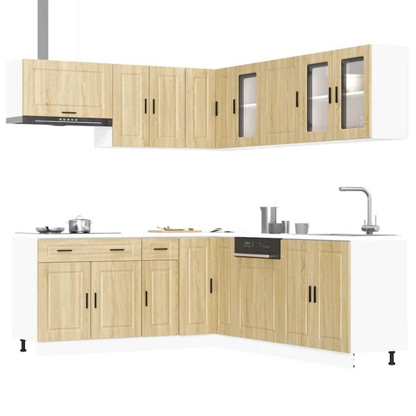 vidaXL 11 Piece Kitchen Cabinet Set Porto Sonoma Oak Engineered Wood