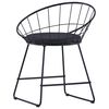 vidaXL Dining Chairs with Faux Leather Seats 2 pcs Black Steel