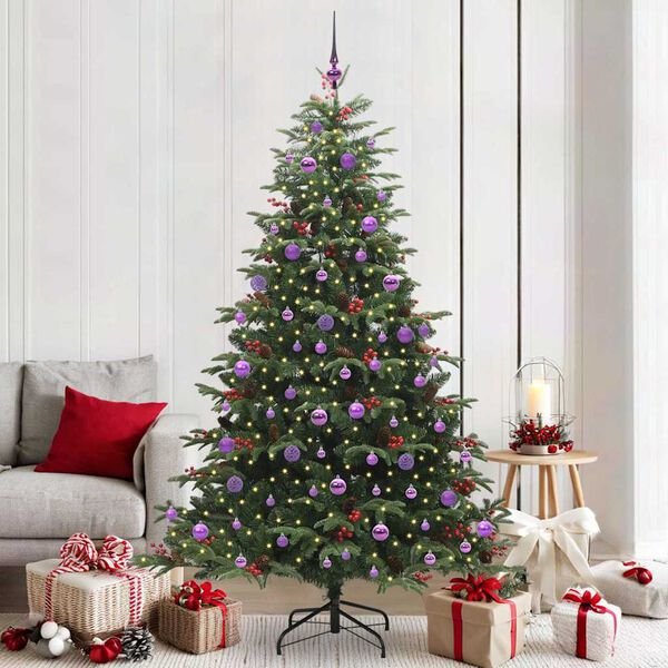 vidaXL Artificial Christmas Tree with 300 LEDs with Stand Green 210 cm