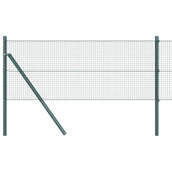 vidaXL Fence Post Green 10 x 0.8 m (19 x 19 mm mesh) Steel and PVC