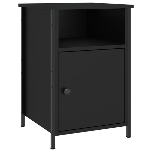 vidaXL Bedside Cabinet Black 40x42x60 cm Engineered Wood