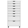 vidaXL Rolling Cabinet with Drawers MOSS White Solid Wood Pine
