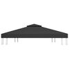 vidaXL 2-Tier Gazebo Top Cover 310 g/m² 4x3 m Black