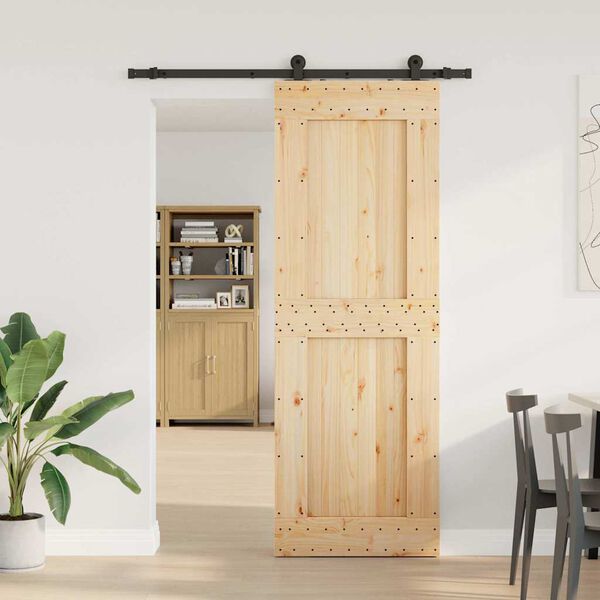vidaXL Sliding Door with Hardware Set 80x210 cm Solid Wood Pine