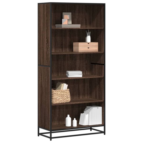 vidaXL Bookcase Brown Oak 80.5x35x170.5 cm Engineered Wood
