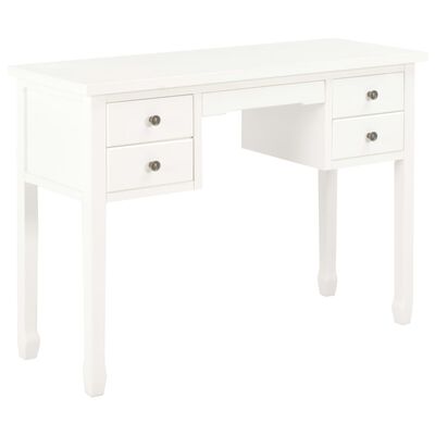 vidaXL Desk White 110x40x80 cm Solid Wood