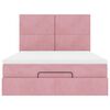 vidaXL Ottoman Bed with Mattresses Pink 140x190cm Velvet