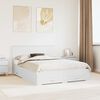 vidaXL Bed Frame with Headboard White 150 x 200 cm Engineered Wood