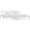 vidaXL Bed Frame without Mattress White Solid Wood Super King