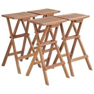 vidaXL Folding Bar Stools 4 pcs Solid Teak Wood