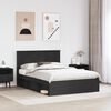vidaXL Bed Frame with Headboard Black 160 x 200 cm Solid Pine Wood