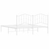 vidaXL Metal Bed Frame without Mattress with Headboard White 160x200cm
