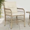 vidaXL Garden Chairs with Cushions 2 pcs Beige Poly Rattan
