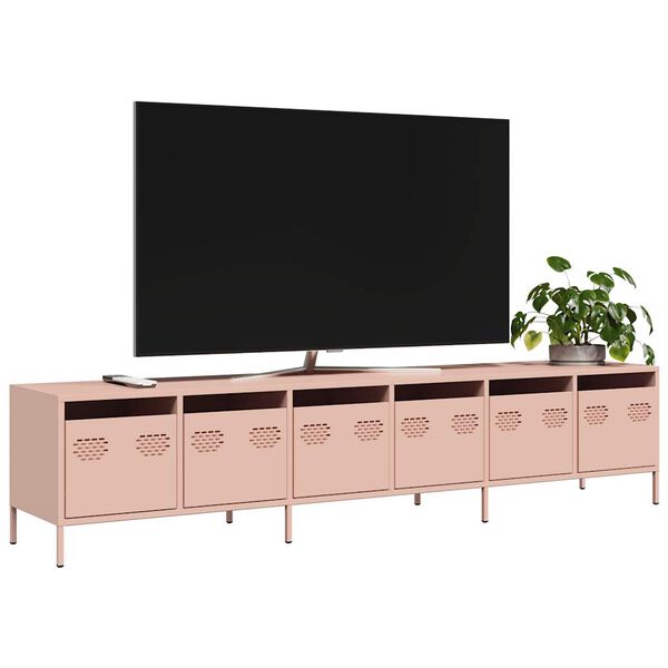 vidaXL TV Cabinet Pink 202x39x43.5 cm Cold-rolled Steel