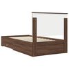 vidaXL Bed Frame Brown Oak and Silver 90 x 200 cm Engineered Wood