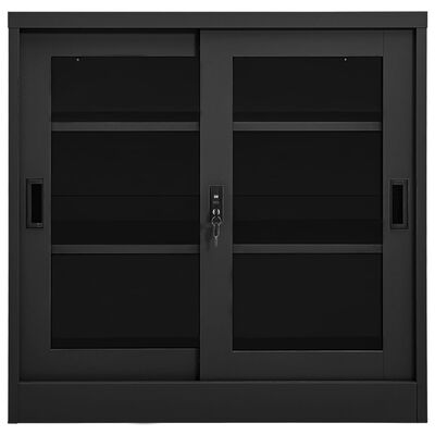 vidaXL Sliding Door Cabinet Anthracite 90x40x90 cm Steel