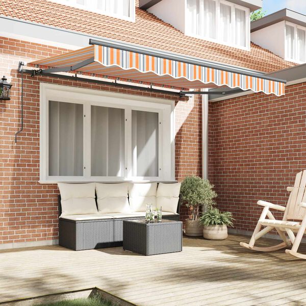 vidaXL Retractable Awning Manual Multicolour 350 x 200 cm Fabric