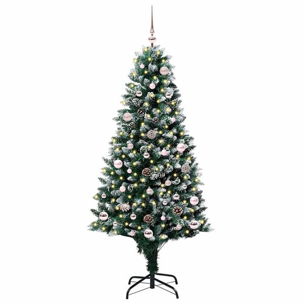 vidaXL Artificial Christmas Tree with 150 LEDs with Stand Green 150 cm