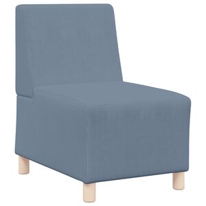 vidaXL Modular Sofa Unit Armless Blue 55 x 74 x 82 cm Corduroy Fabric