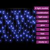 vidaXL LED Curtain Icicle Lights 10m 400 LED Blue 8 Function