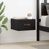 vidaXL Wall-mounted Bedside Cabinet Black Oak 35 x 35 x 20 cm