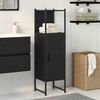 vidaXL Bathroom Furniture Set with Shelf Black Oak 33 x 33 x 120.5 cm