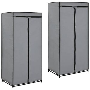 vidaXL Wardrobes 2 pcs Grey 75x50x160 cm