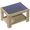 vidaXL Coffee Table with LED Sonoma Oak 73x53x45 cm Engineered Wood