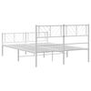 vidaXL Metal Bed Frame without Mattress with Footboard White 135x190cm